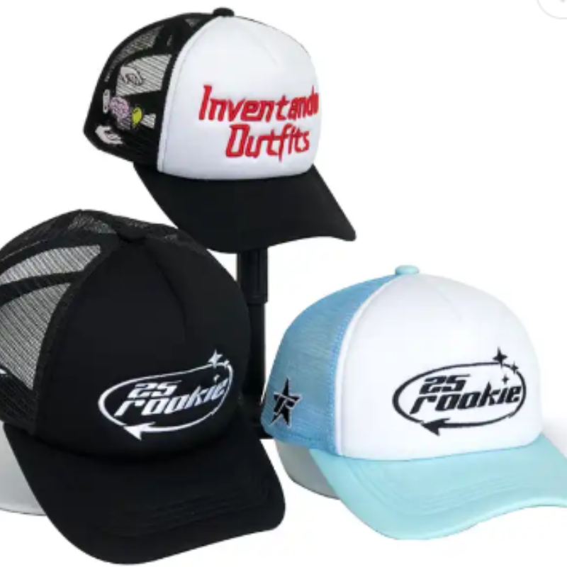 5 panel brugerdefineret 3d broderi trykt tryk logo broderet broderi skum puff print trucker hatte mesh caps hat sport cap