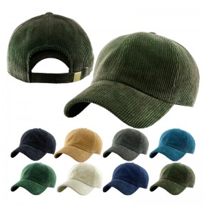 Corduroy baseball cap 6 panel blank far cap sport vinter hat brugerdefineret broderi logo
