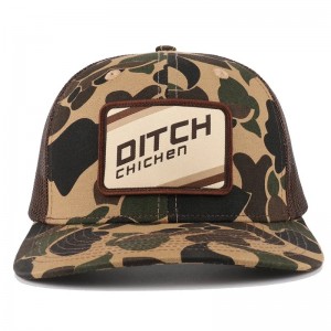 Brugerdefineret duck Brown Camo Snapback Mesh Patch Logo 6 Panel Richardson 112 Trucker Cap Hat