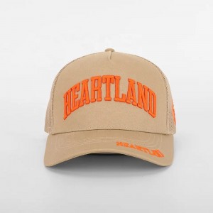 Brugerdefineret høj kvalitet 5 panel bomuldsbroderi logo mesh snap bag baseball cap, klassisk almindelig lastbil gorras, mænd sports trucker hat